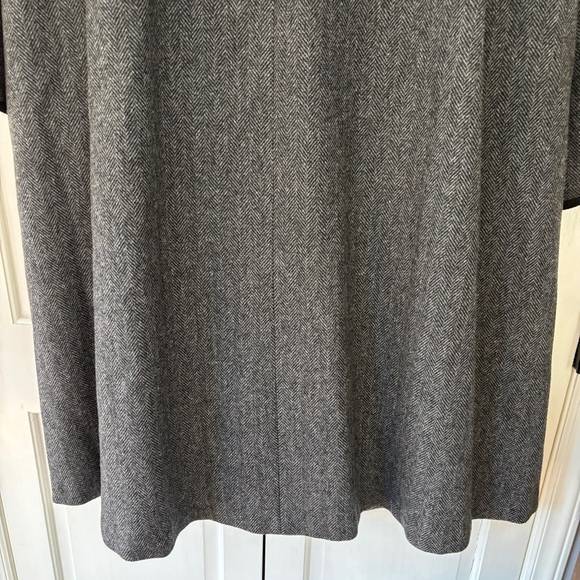 VTG Alorna Herringbone Gray Wool Blend Cape Black Trim Neck Scarf Union USA Made - Picture 12 of 15